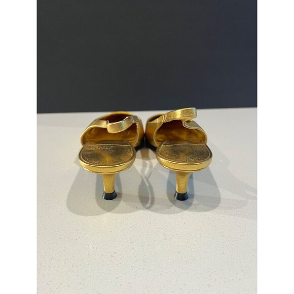 Jeffrey Campbell Persona gold leather Slingback Pump heels size 6 - Picture 4 of 7